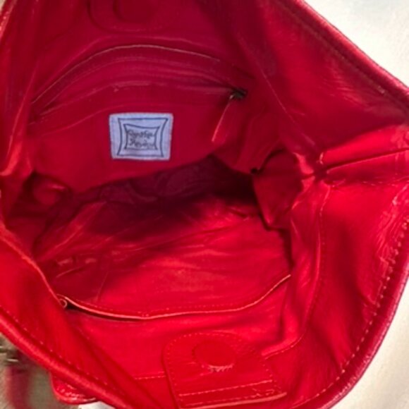 Vintage Y2K Cynthia Rowley Red Quilted Patent Shoulder Bag - Picture 5 of 12